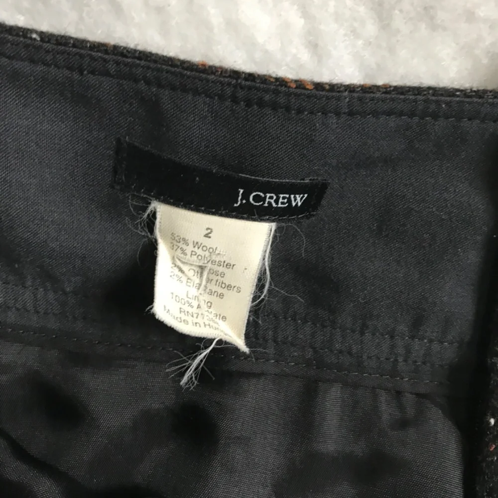 JCrew wool blend long pencil fit Black/Silver skirt w: pockets Size 2 Warm Chic